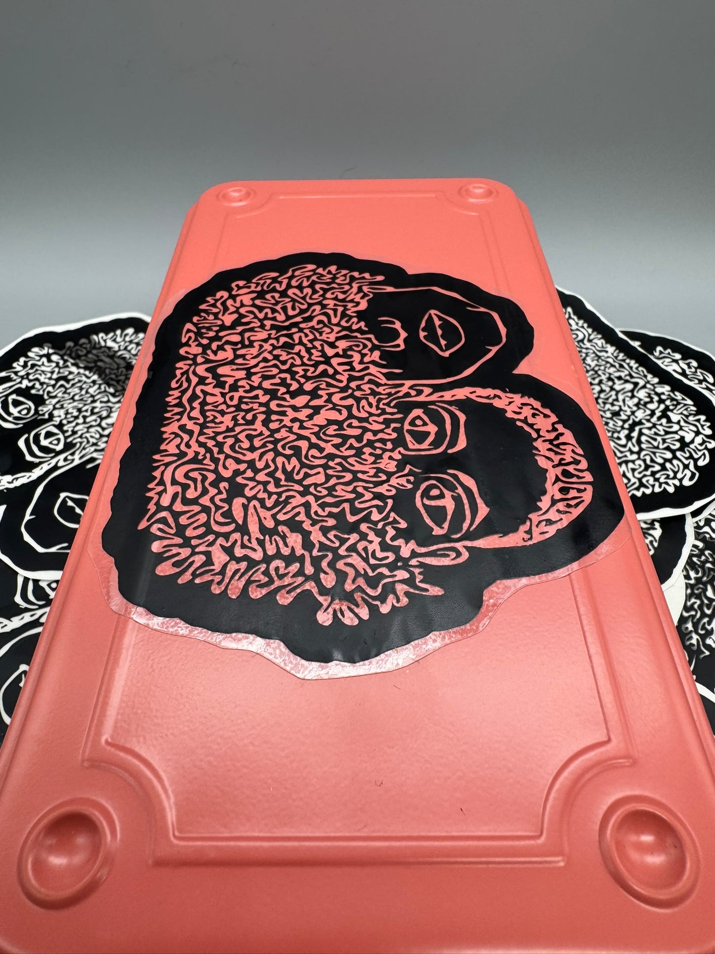 Original Design Handmade Screenprinted Vinyl Stickers | 4" x 3" | Black on Clear