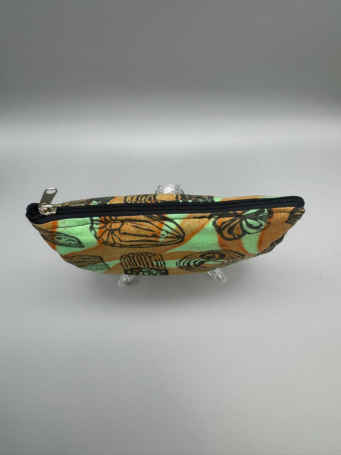 Block-Printed Handmade Italian Butter Cookie Bag | 3" x 4" | Black on Green/Orange