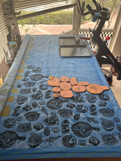 Block-Printed Handmade Half Apron | 24" x 15" Apron Coverage, 78" Adjustable Ties | Choose Your Variant