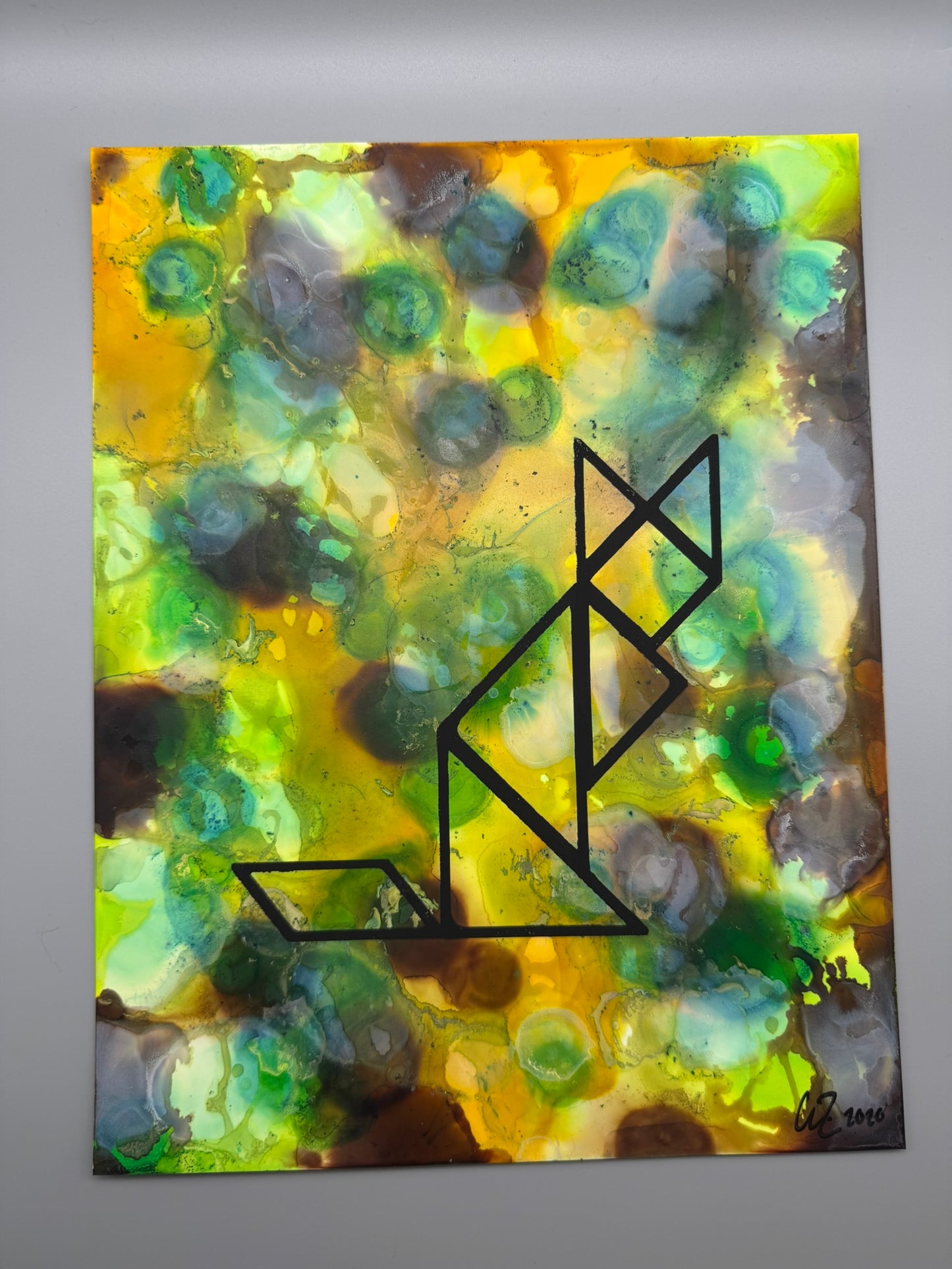 Tangram Cat Screenprint | 8.5" x 11" Original | Choose Your Variant