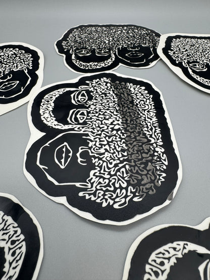 Original Design Handmade Screenprinted Vinyl Stickers | 4" x 3" | Black on Clear