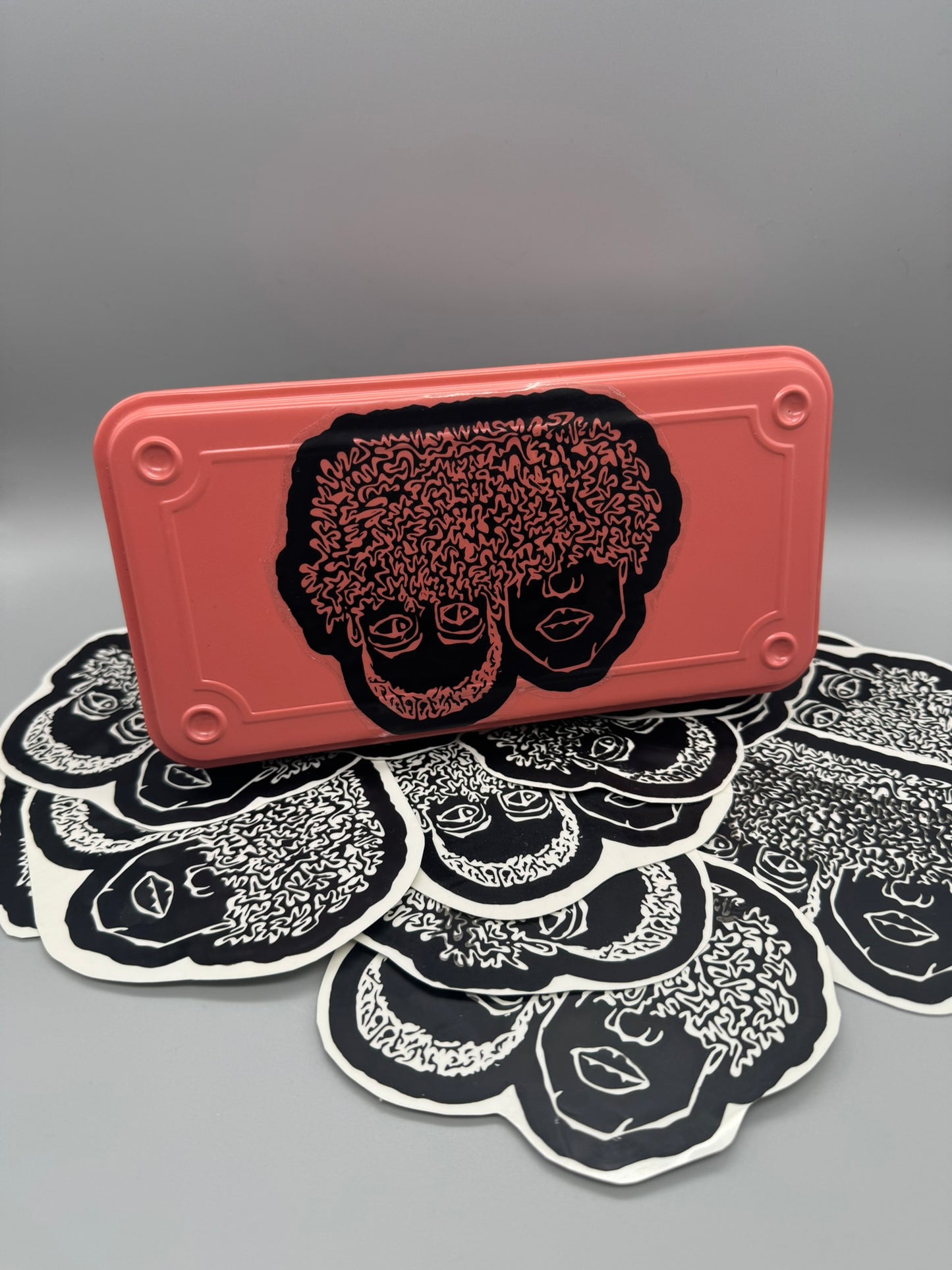 Original Design Handmade Screenprinted Vinyl Stickers | 4" x 3" | Black on Clear