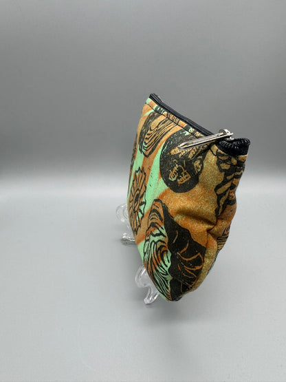 Block-Printed Handmade Italian Butter Cookie Bag | 3" x 4" | Black on Green/Orange