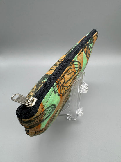 Block-Printed Handmade Italian Butter Cookie Bag | 3" x 4" | Black on Green/Orange