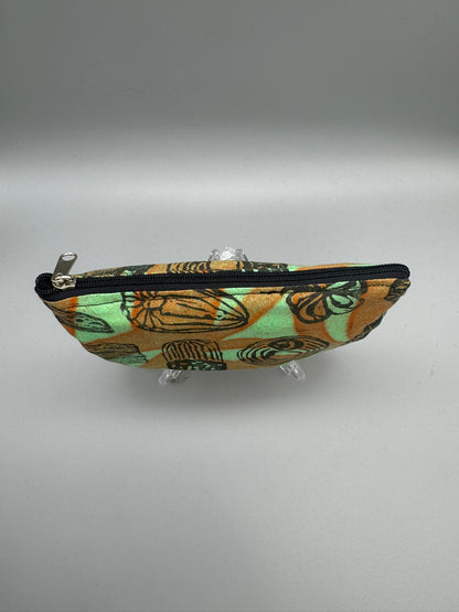 Block-Printed Handmade Italian Butter Cookie Bag | 3" x 4" | Black on Green/Orange