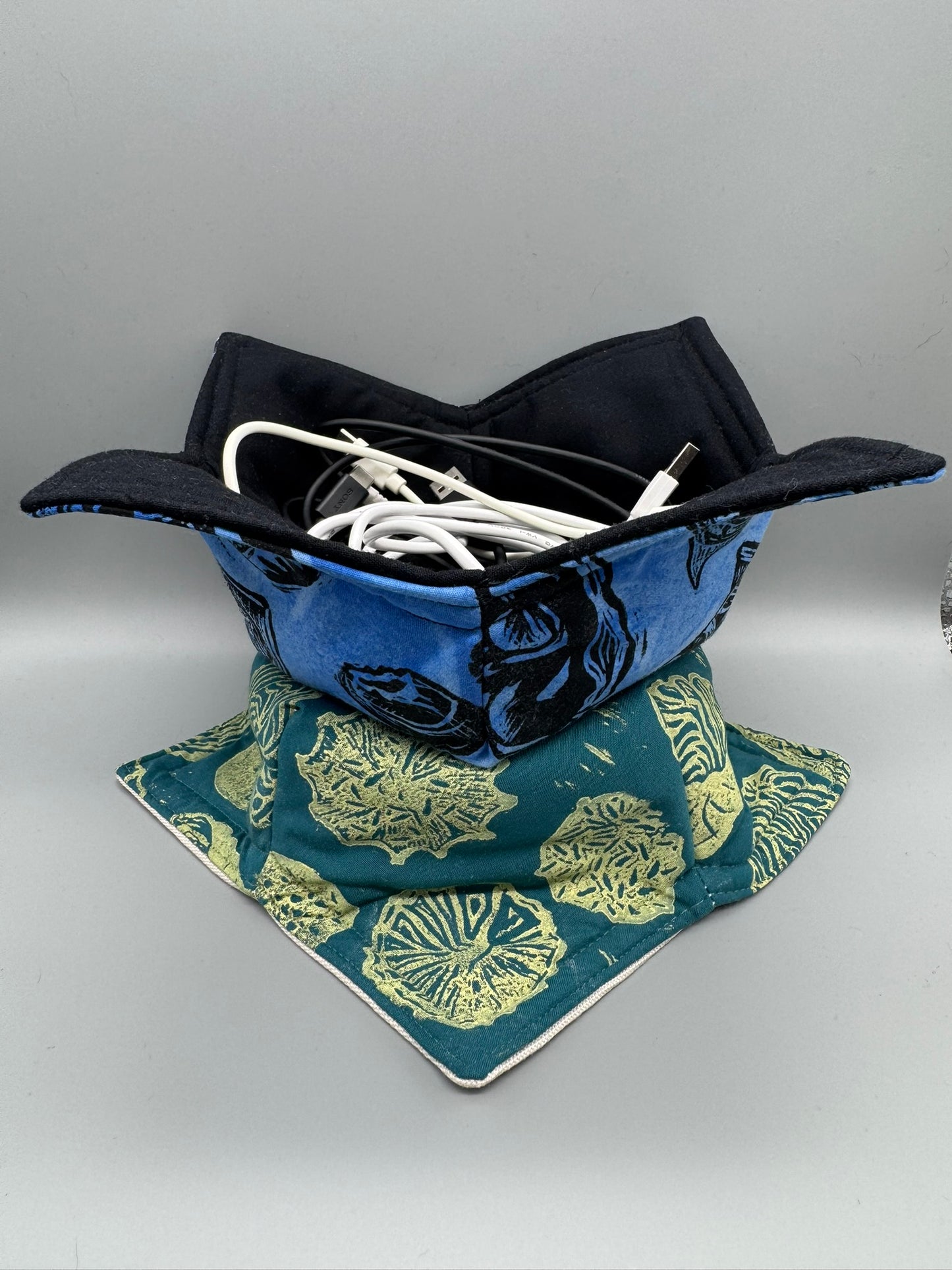 Block-Printed Handmade Soft Bowl or Bowl Koozie | Small - 4.5" Inner Diameter | Choose Your Variant