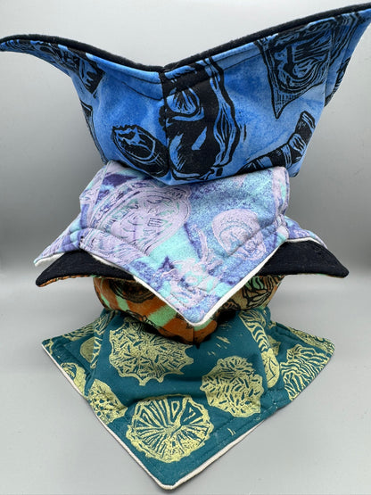 Block-Printed Handmade Soft Bowl or Bowl Koozie | Small - 4.5" Inner Diameter | Choose Your Variant