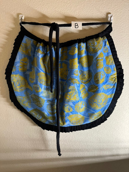 Block-Printed Handmade Half Apron | 24" x 15" Apron Coverage, 78" Adjustable Ties | Choose Your Variant