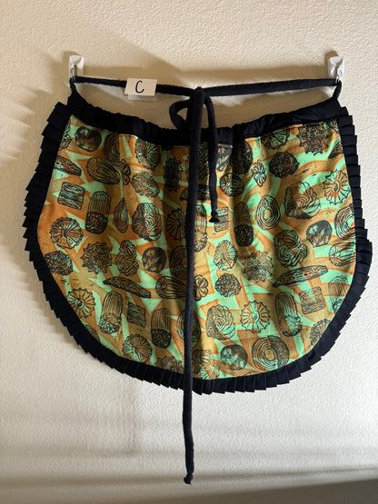 Block-Printed Handmade Half Apron | 24" x 15" Apron Coverage, 78" Adjustable Ties | Choose Your Variant